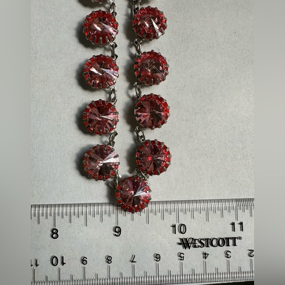 Elegant Pink Crystal Necklace - Picture 8 of 10